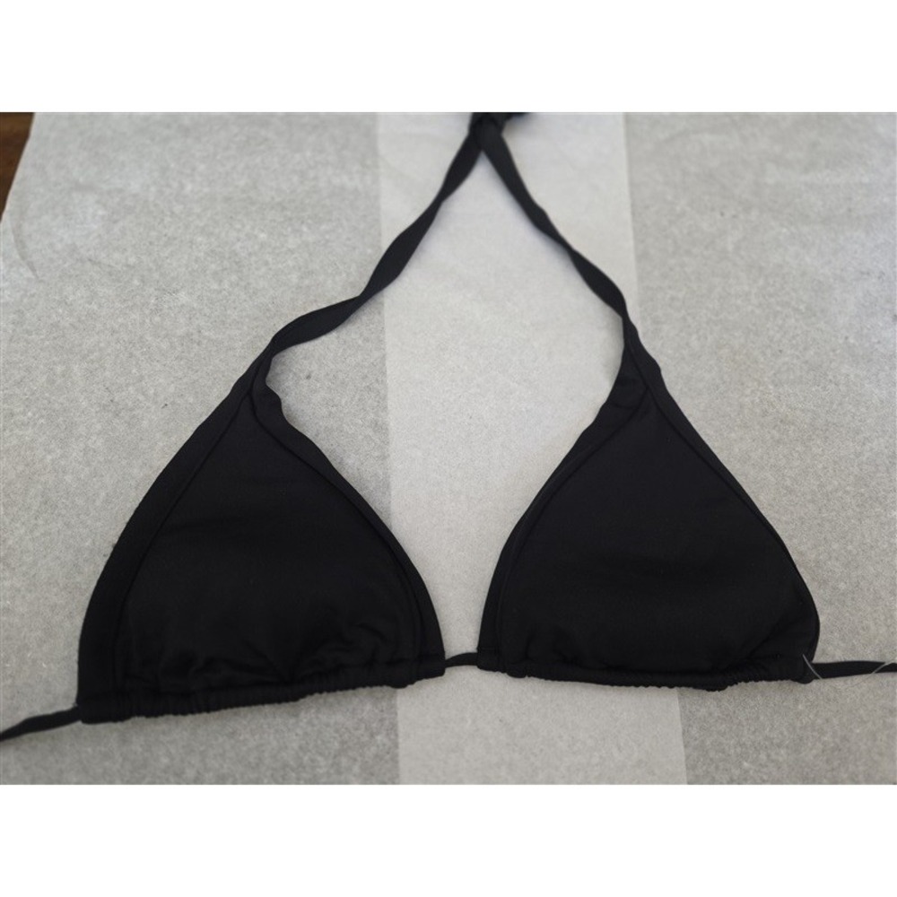 NWOT Seafolly BRAZILIAN 2 USA Triangle TIE BIKINI Top Black 132403